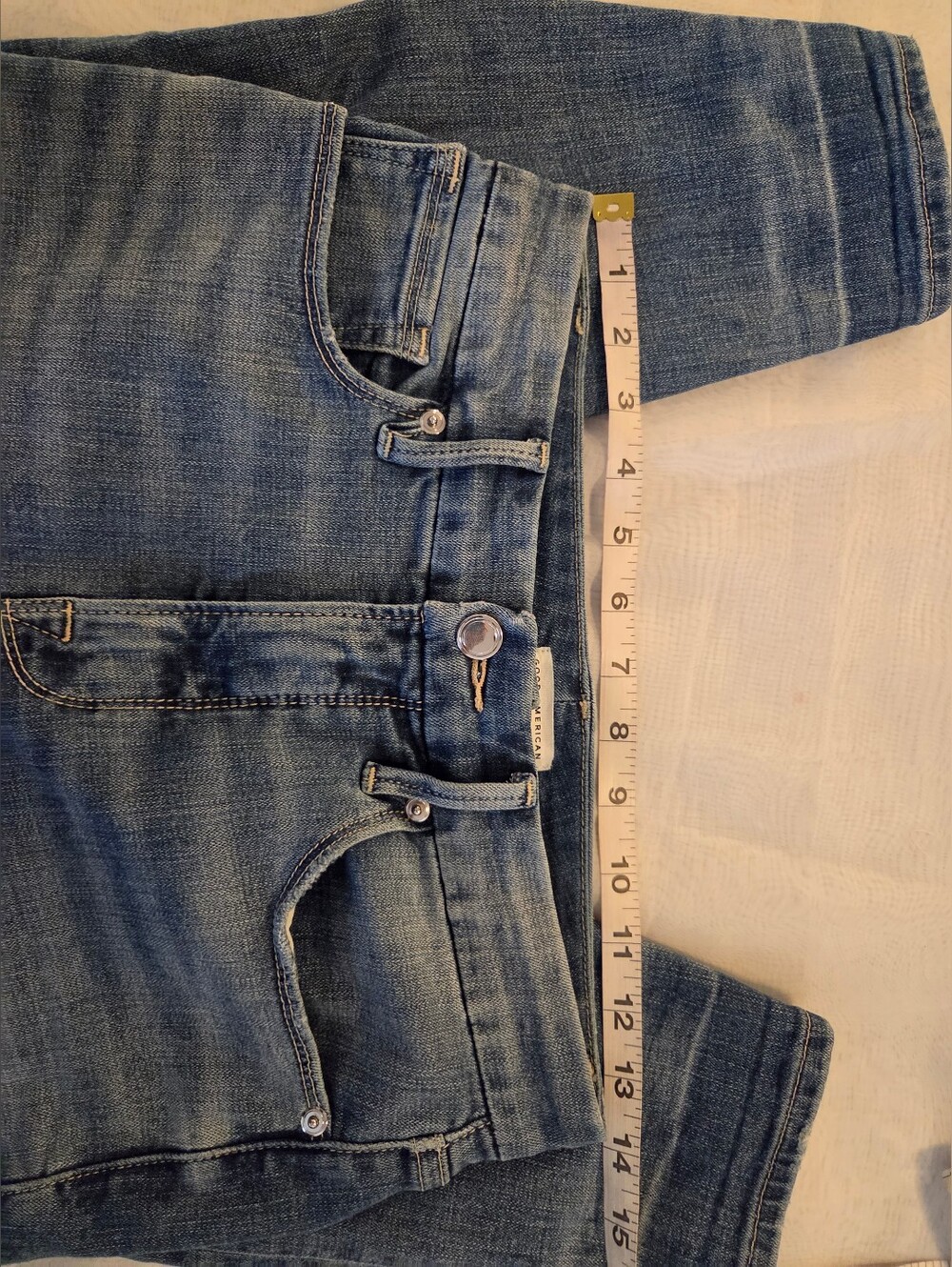 Good American Good Waist High-Rise Distressed Skinny Crop Jeans - Blue, 6 / 28 - Picture 5 of 13